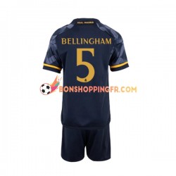 Maillot Extérieur Real Madrid Jude Bellingham 5 2023-2024 Manches Courtes Jeune Enfant(+shorts)