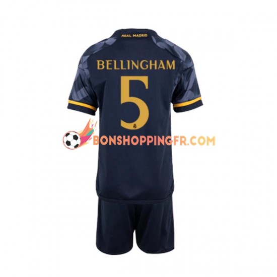 Maillot Extérieur Real Madrid Jude Bellingham 5 2023-2024 Manches Courtes Jeune Enfant(+shorts)