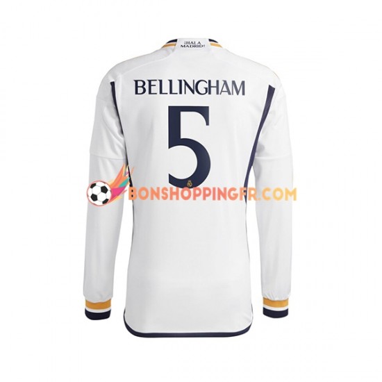 Maillot Domicile Real Madrid Jude Bellingham 5 2023-2024 Manches Longues Homme