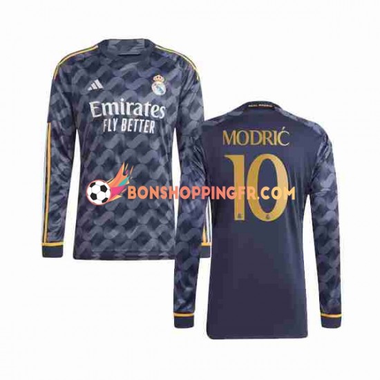 Maillot Extérieur Real Madrid Luka Modric 10 2023-2024 Manches Longues Homme