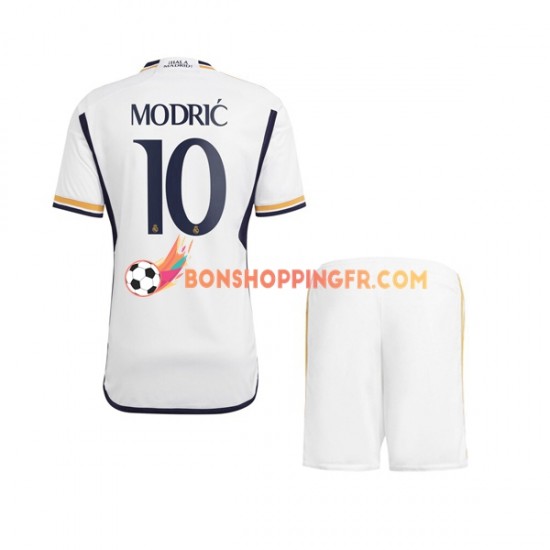 Maillot Domicile Real Madrid Modric 10 2023-2024 Manches Courtes Jeune Enfant(+shorts)