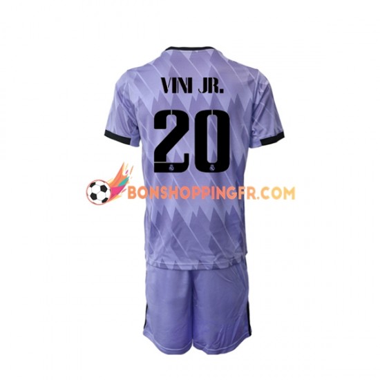 Maillot Extérieur Real Madrid Vinicius Junior 20 2022-2023 Manches Courtes Jeune Enfant(+shorts)