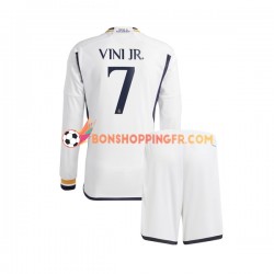 Maillot Domicile Real Madrid Vinicius Junior 7 2023-2024 Manches Longues Jeune Enfant(+shorts)