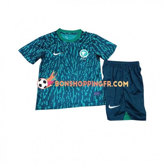 Maillot Extérieur Arabie saoudite Coupe du Monde 2022 Manches Courtes Jeune Enfant(+shorts)