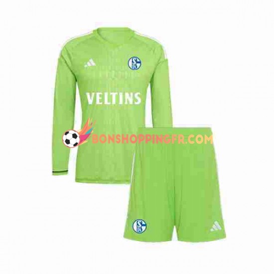 Maillot Domicile Gardien Schalke 04 2023-2024 Manches Longues Jeune Enfant(+shorts)