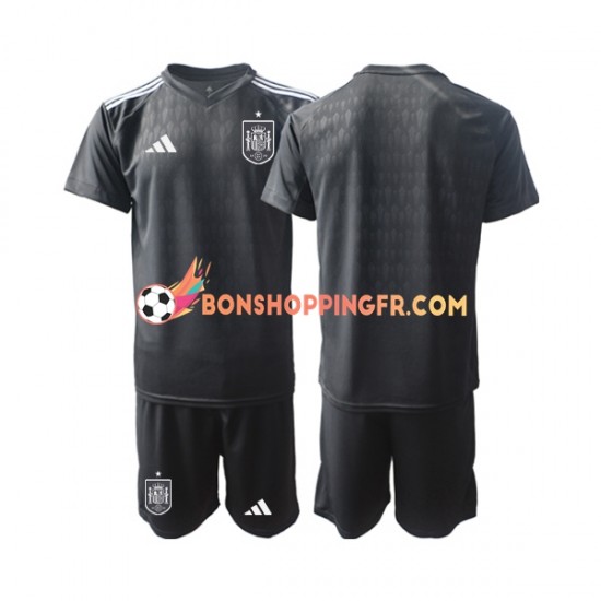 Maillot Domicile Espagne Gardien 2022 Manches Courtes Jeune Enfant(+shorts)