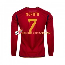 Maillot Domicile Espagne MORATA 7 Coupe du Monde 2022 Manches Longues Homme