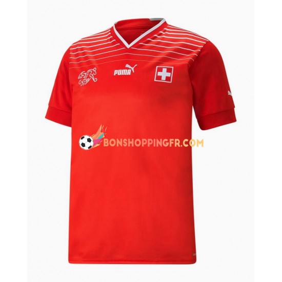 Maillot Domicile Suisse Coupe du Monde 2022 Manches Courtes Homme