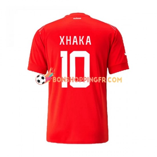 Maillot Domicile Suisse Xhaka 10 Coupe du Monde 2022 Manches Courtes Homme