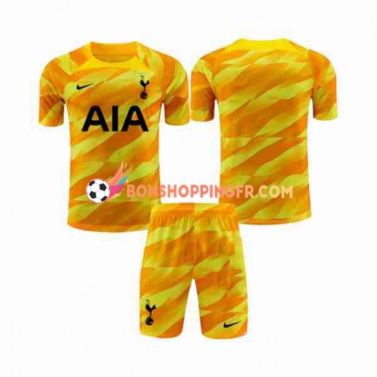 Maillot Extérieur Tottenham Hotspur Gardien 2023-2024 Orange Manches Courtes Jeune Enfant(+shorts)