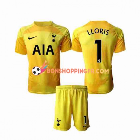 Maillot Domicile Tottenham Hotspur Gardien Hugo Lloris 1 2022-2023 Manches Courtes Jeune Enfant(+shorts)