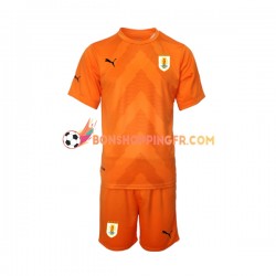 Maillot Extérieur Uruguay Gardien Coupe du Monde 2022 Manches Courtes Jeune Enfant(+shorts)