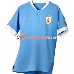 Maillot Domicile Uruguay Coupe du Monde 2022 Manches Courtes Homme