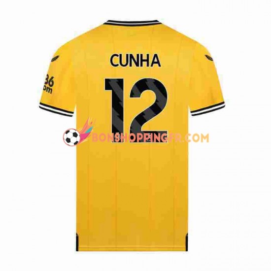 Maillot Domicile Wolverhampton Wanderers CUNHA 12 2023-2024 Manches Courtes Homme