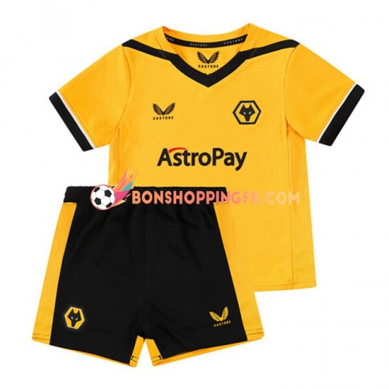 Maillot Domicile Wolverhampton Wanderers 2022-2023 Manches Courtes Jeune Enfant(+shorts)