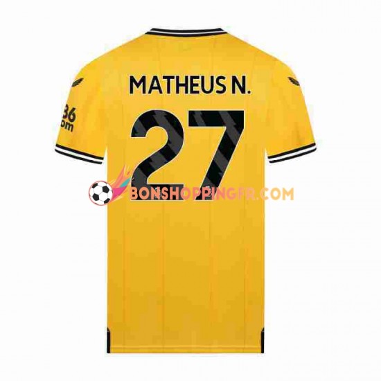 Maillot Domicile Wolverhampton Wanderers Matheus Nunes 27 2023-2024 Manches Courtes Homme