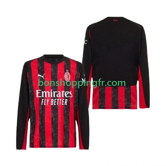 Maillot Domicile AC Milan 2025-2026 Manches Longues Homme Maillot Domicile AC Milan 2025-2026 Manches Longues Homme