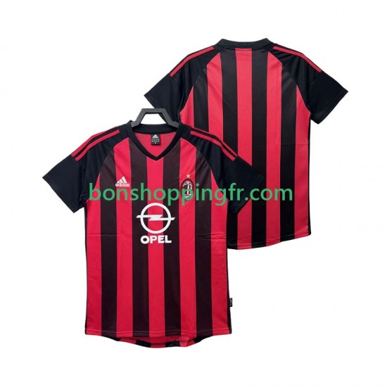 Maillot Rétro Domicile AC Milan 2002 2003 Manches Courtes Homme Maillot Rétro Domicile AC Milan 2002 2003 Manches Courtes Homme