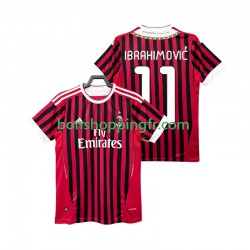 Maillot Rétro Domicile AC Milan Zlatan IBRAHIMOVIC 11 2011 2012 Manches Courtes Homme