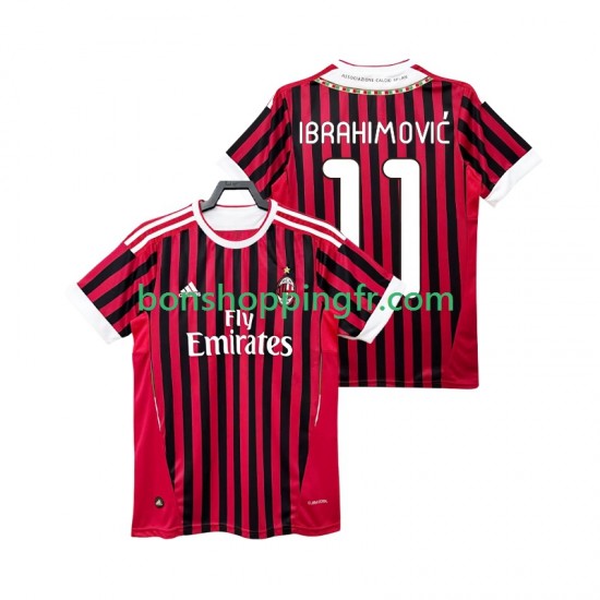 Maillot Rétro Domicile AC Milan Zlatan IBRAHIMOVIC 11 2011 2012 Manches Courtes Homme Maillot Rétro Domicile AC Milan Zlatan IBRAHIMOVIC 11 2011 2012 Manches Courtes Homme