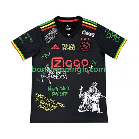 Maillot Domicile Ajax Amsterdam Bob Marley Special 2025-2026 Noir Manches Courtes Homme Maillot Domicile Ajax Amsterdam Bob Marley Special 2025-2026 Noir Manches Courtes Homme