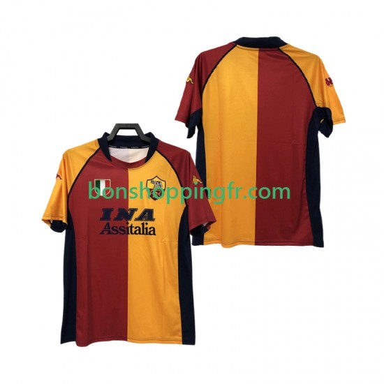 Maillot Rétro Domicile AS Rome 2000-2001 Manches Courtes Homme Maillot Rétro Domicile AS Rome 2000-2001 Manches Courtes Homme
