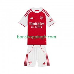 Maillot Domicile Arsenal 2025-2026 Manches Courtes Jeune Enfant(+shorts)