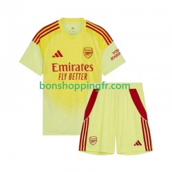 Maillot Domicile Arsenal Gardien 2025-2026 Manches Courtes Jeune Enfant(+shorts)
