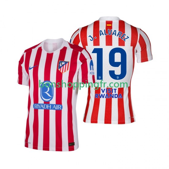 Maillot Domicile Atlético Madrid Julian Alvarez 19 2025-2026 Manches Courtes Homme Maillot Domicile Atlético Madrid Julian Alvarez 19 2025-2026 Manches Courtes Homme