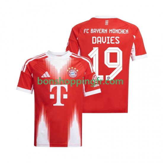 Maillot Domicile Bayern Munich Alphonso Davies 19 2025-2026 Manches Courtes Homme Maillot Domicile Bayern Munich Alphonso Davies 19 2025-2026 Manches Courtes Homme