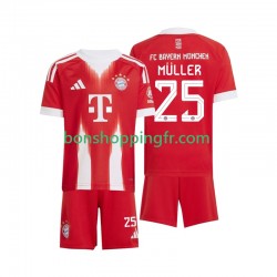 Maillot Domicile Bayern Munich Thomas Muller 25 2025-2026 Manches Courtes Jeune Enfant(+shorts)