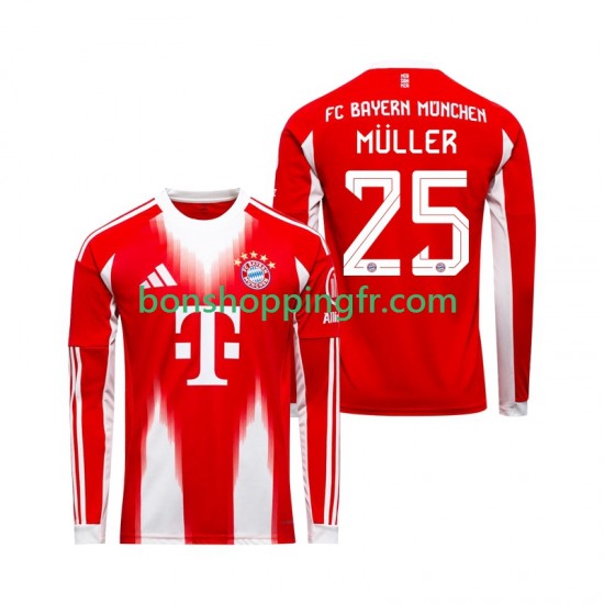 Maillot Domicile Bayern Munich Thomas Muller 25 2025-2026 Manches Longues Homme Maillot Domicile Bayern Munich Thomas Muller 25 2025-2026 Manches Longues Homme