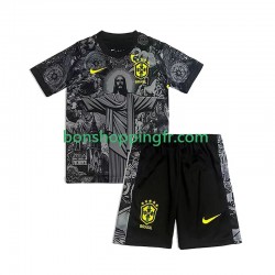 Domicile Brésil Cheist the Redeemer Football Shirts 2024 Manches Courtes Jeune Enfant(+shorts)