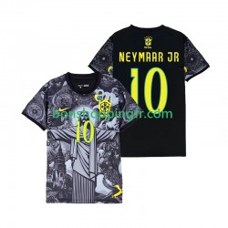 Maillot Domicile Brésil Neymar JR 10 Cheist the Redeemer 2024 Manches Courtes Homme