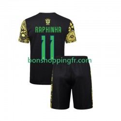 Maillot Domicile Brésil RAPHINHA 11 Jesus 2024 Manches Courtes Jeune Enfant(+shorts)