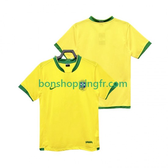 Maillot Rétro Domicile Brésil 2006 Manches Courtes Homme Maillot Rétro Domicile Brésil 2006 Manches Courtes Homme