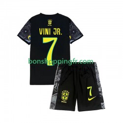 Domicile Brésil Vinicius Junior 7 Cheist the Redeemer Football Shirts 2024 Manches Courtes Jeune Enfant(+shorts)