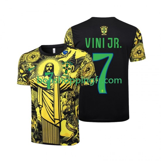 Maillot Domicile Brésil Vinicius Junior 7 Jesus 2024 Manches Courtes Homme Maillot Domicile Brésil Vinicius Junior 7 Jesus 2024 Manches Courtes Homme