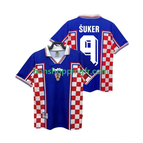 Maillot Rétro Extérieur Croatie SUKER 9 1998 Manches Courtes Homme Maillot Rétro Extérieur Croatie SUKER 9 1998 Manches Courtes Homme