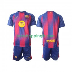 Maillot Domicile FC Barcelone 2025-2026 Manches Courtes Jeune Enfant(+shorts)
