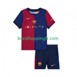 Maillot Domicile FC Barcelone Coldplay 2024-2025 Manches Courtes Jeune Enfant(+shorts)