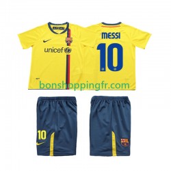 Maillot Rétro Extérieur FC Barcelone Lionel Messi 10 2008 2009 Manches Courtes Jeune Enfant(+shorts)