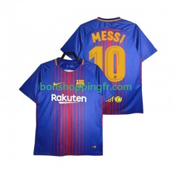 Maillot Rétro Domicile FC Barcelone Lionel Messi 10 2017-2018 Manches Courtes Homme