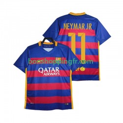 Maillot Rétro Domicile FC Barcelone Neymar JR 11 2015-2016 Manches Courtes Homme