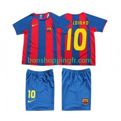 Maillot Rétro Domicile FC Barcelone RONALDINHO 10 2004 Manches Courtes Jeune Enfant(+shorts)