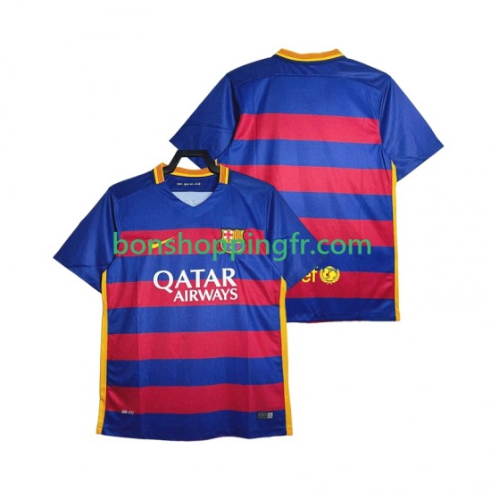 Maillot Rétro Domicile FC Barcelone 2015-2016 Manches Courtes Homme Maillot Rétro Domicile FC Barcelone 2015-2016 Manches Courtes Homme
