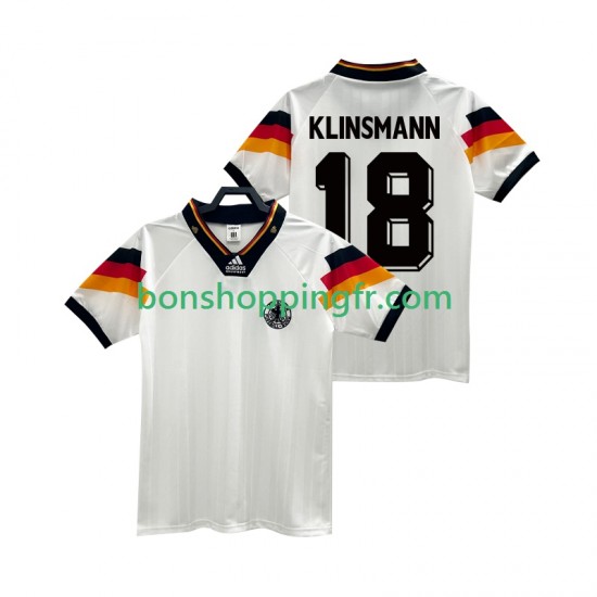 Maillot Rétro Domicile Allemagne KLINSMANN 18 1992 Manches Courtes Homme Maillot Rétro Domicile Allemagne KLINSMANN 18 1992 Manches Courtes Homme