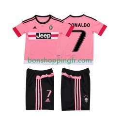 Maillot Rétro Extérieur Juventus Cristiano RONALDO 7 2015 2016 Manches Courtes Jeune Enfant(+shorts)