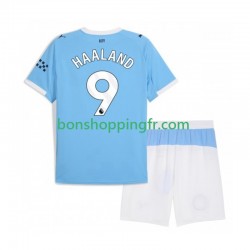 Maillot Domicile Manchester City Erling Haaland 9 2025-2026 Manches Courtes Jeune Enfant(+shorts)