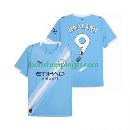 Maillot Domicile Manchester City Erling Haaland 9 2025-2026 Manches Courtes Homme Maillot Domicile Manchester City Erling Haaland 9 2025-2026 Manches Courtes Homme
